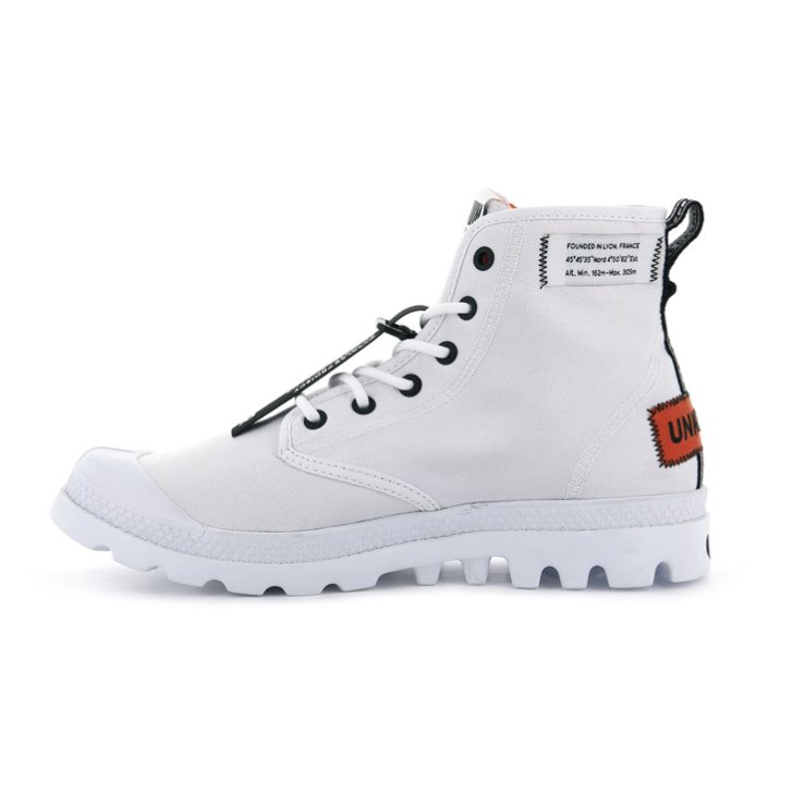 Palladium Pampa Lite Overlab Men's Boots White | UK P957-VPA